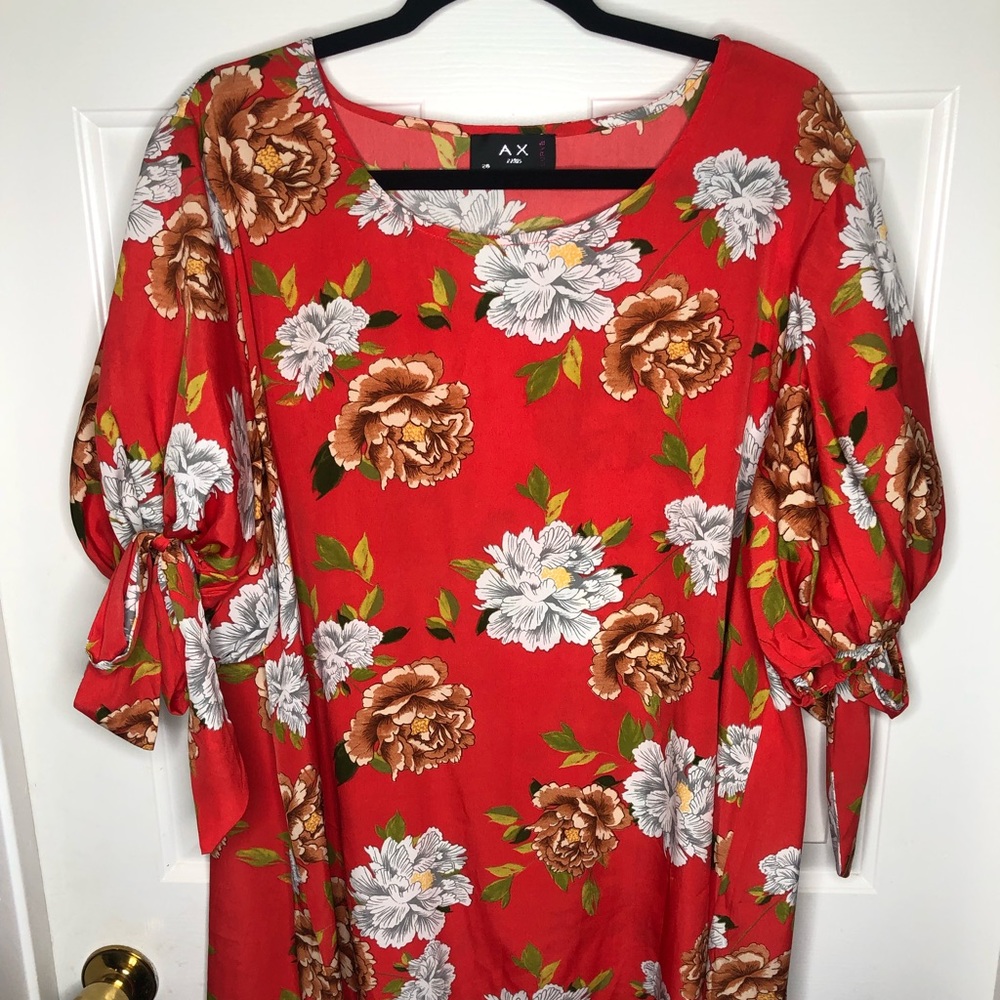 AX PARIS ASOS plus floral tie sleeve shift dress